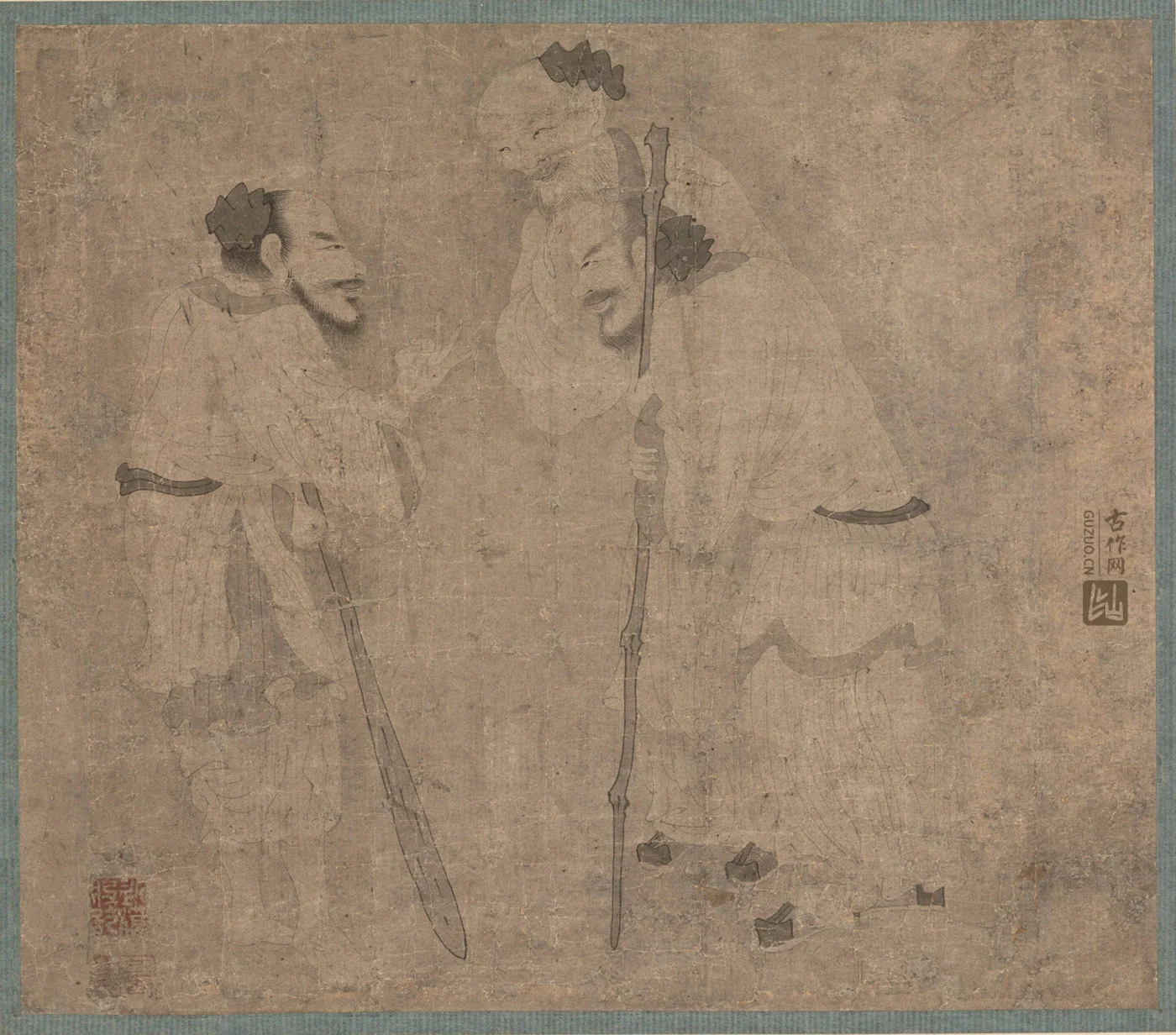 赵孟頫白描人物画《人形图》高清大图