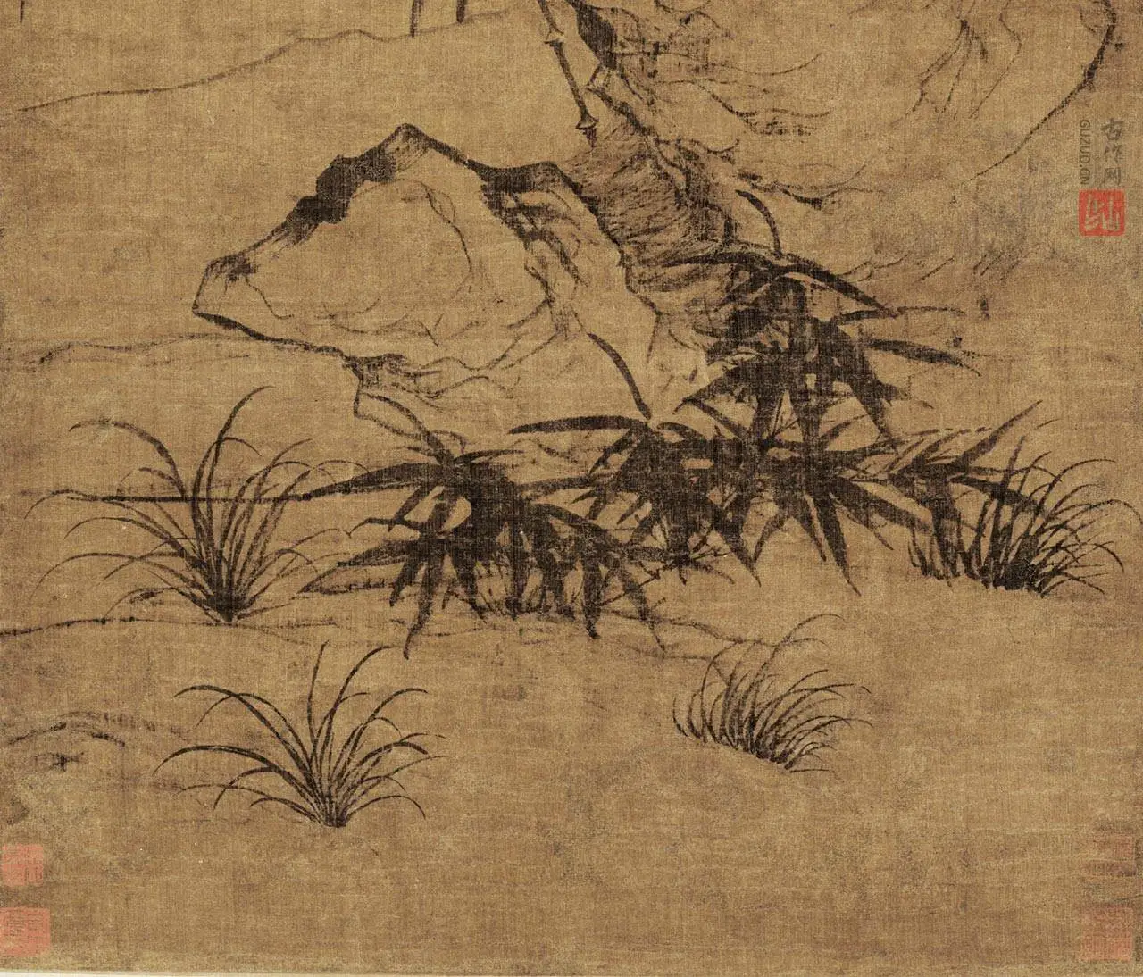 赵孟頫《竹石图》高清大图_03