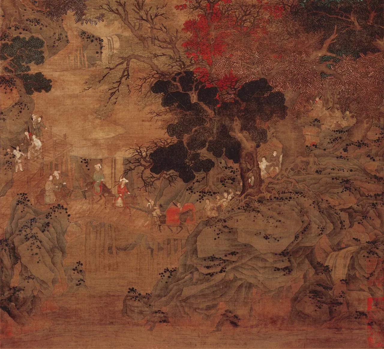赵孟頫山水人物《蜀道难》高清大图_03