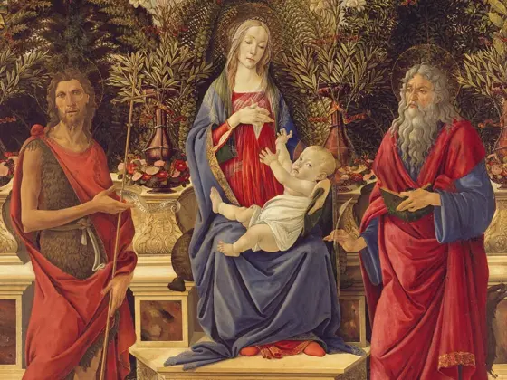 波提切利祭坛画《圣母子与圣徒》