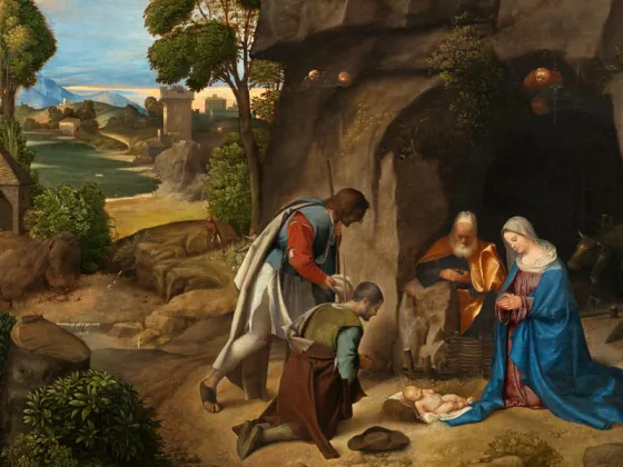 乔尔乔内油画作品《牧羊人的朝拜》