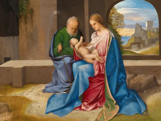乔尔乔内油画作品《神圣家族》
