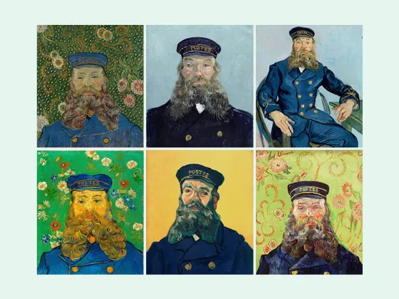 6幅梵高油画肖像作品《邮差约瑟夫·鲁林的肖像》