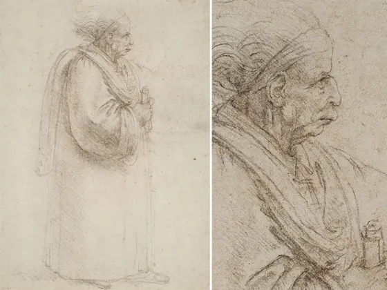 达·芬奇蚀刻版画《老人的侧面》