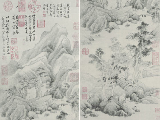 董其昌水墨山水画《葑泾仿古图》立轴