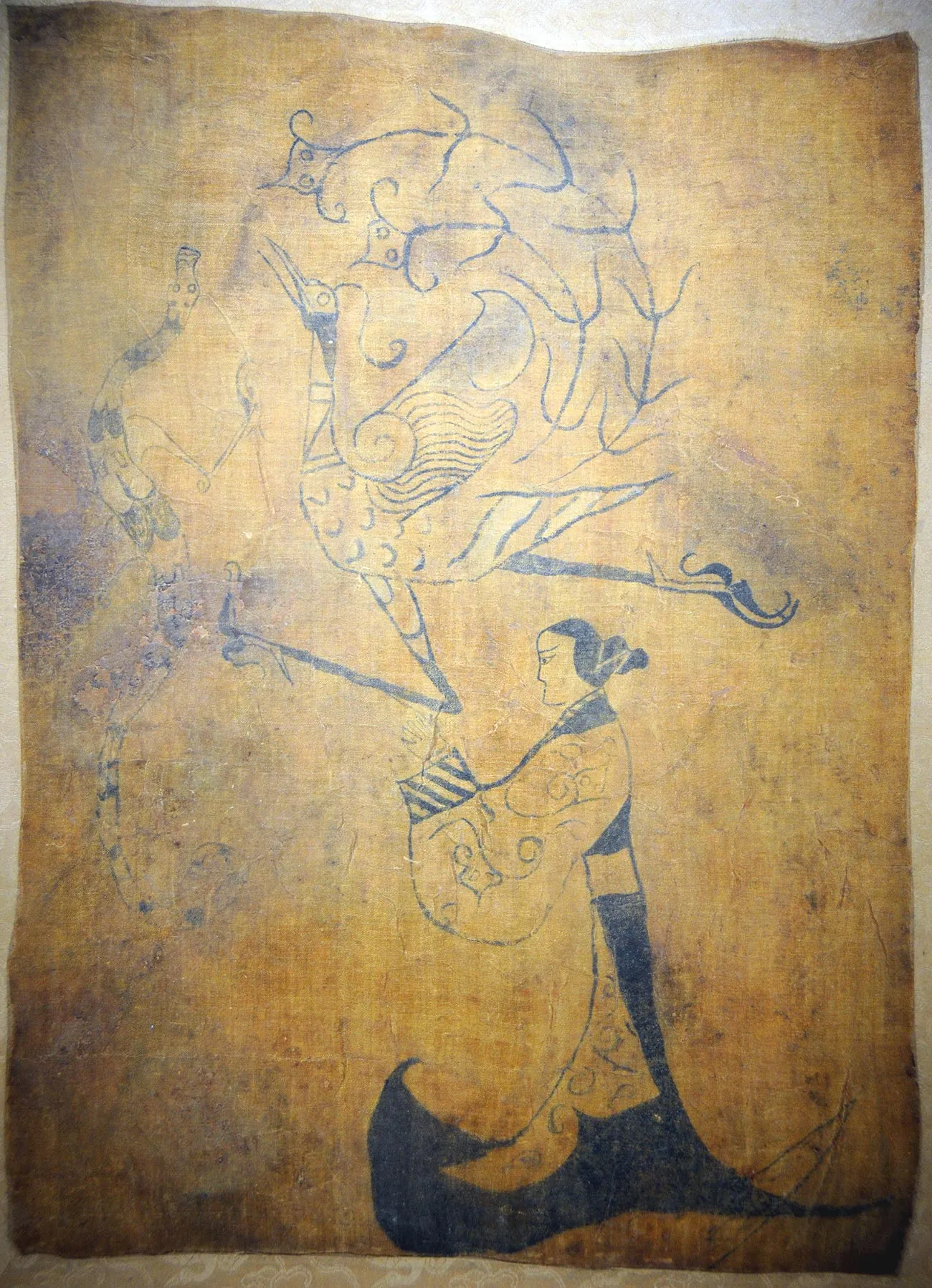 战国帛画《人物龙凤图》