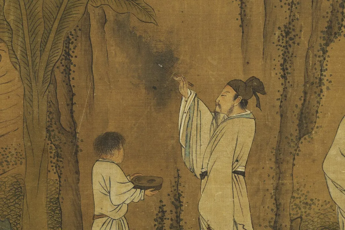 山水人物画《西园雅集图》局部 (5)