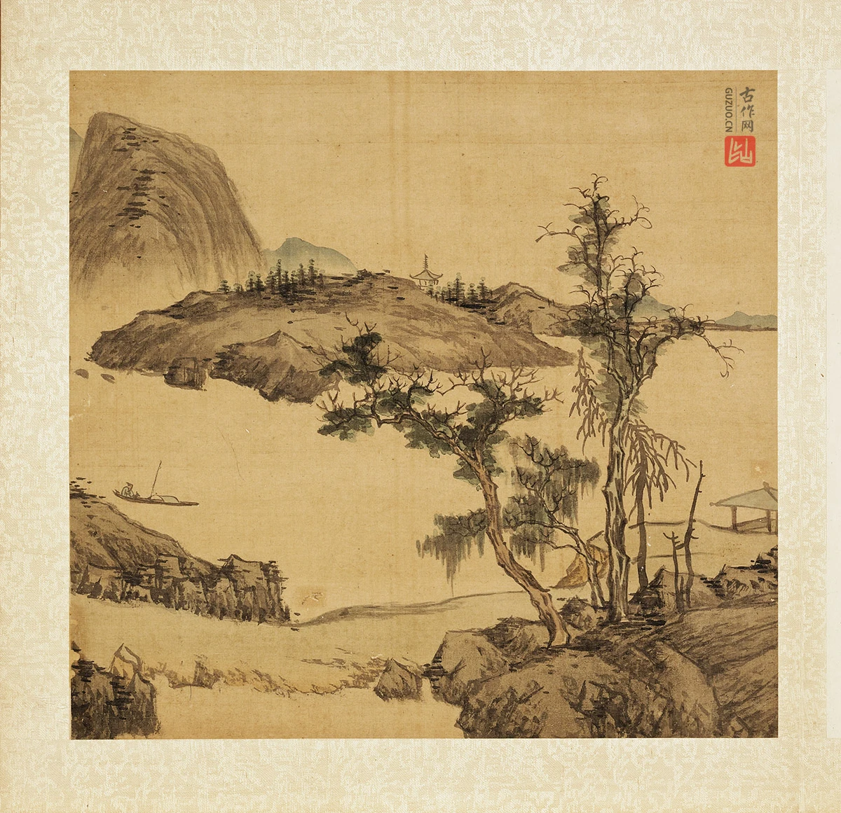 张雨森山水画《江波静思》