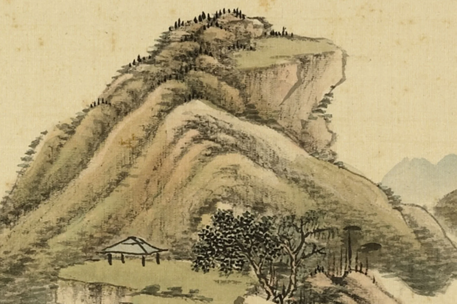 清·周鲲《仿黄公望富春山色》山水画局部 (5)