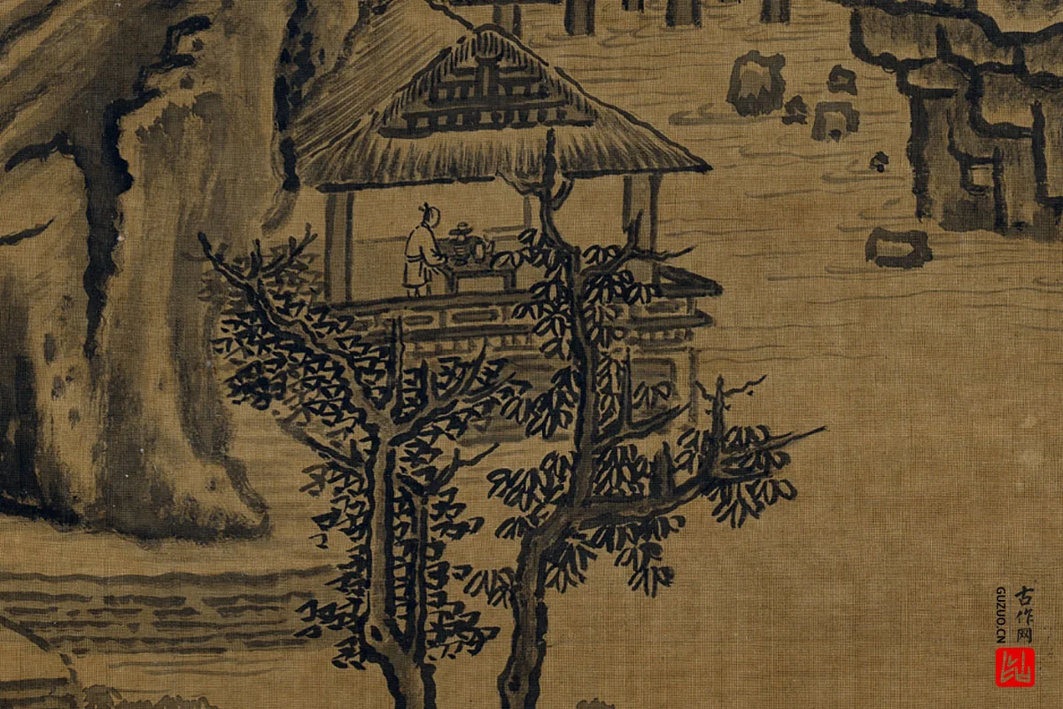 蔡京山水画《环翠图》局部 (1)