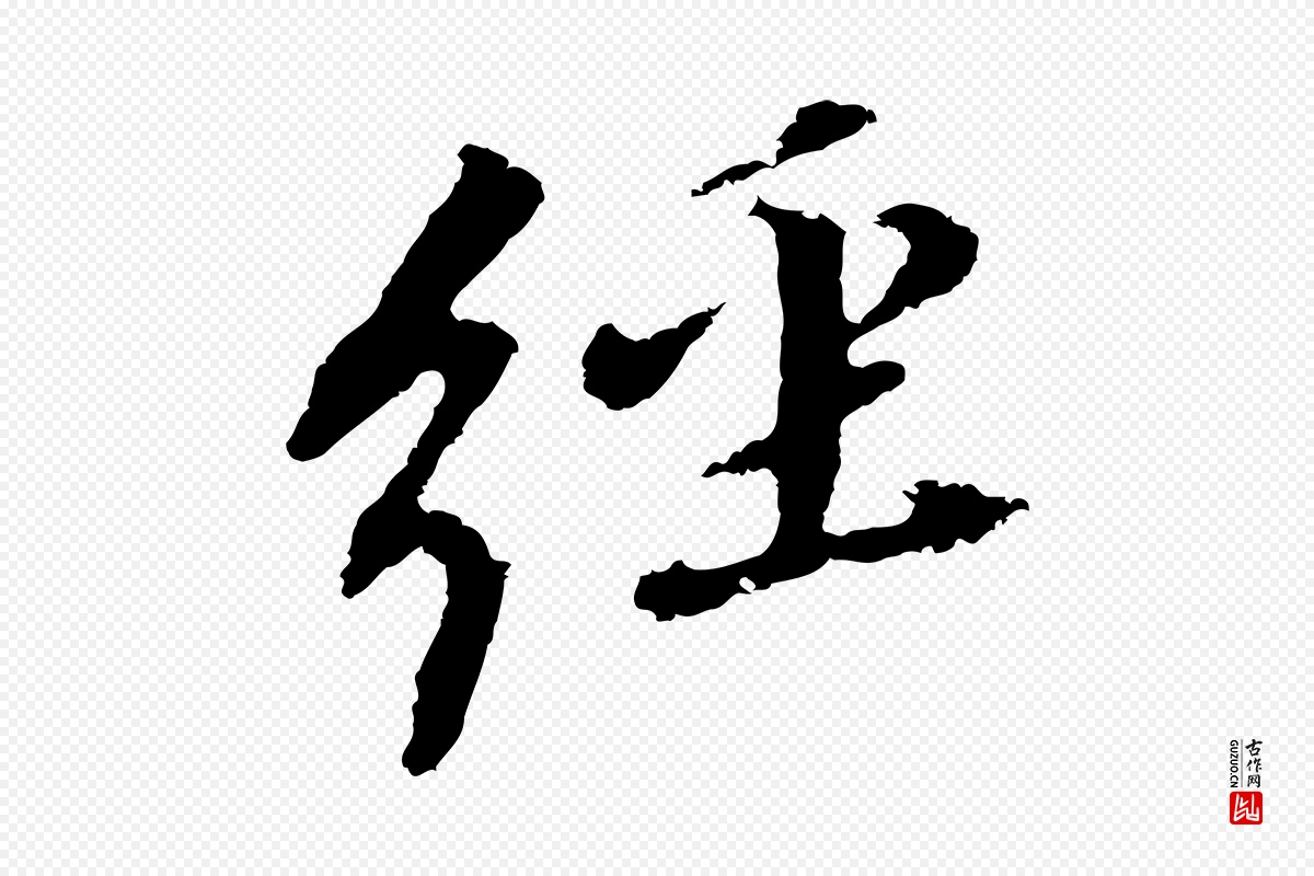 明代董其昌《跋孝经》中的“經(经)”字书法矢量图下载