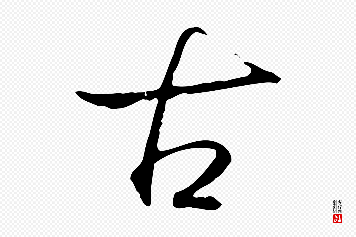 清代高宗《跋出师颂》中的“古”字书法矢量图下载