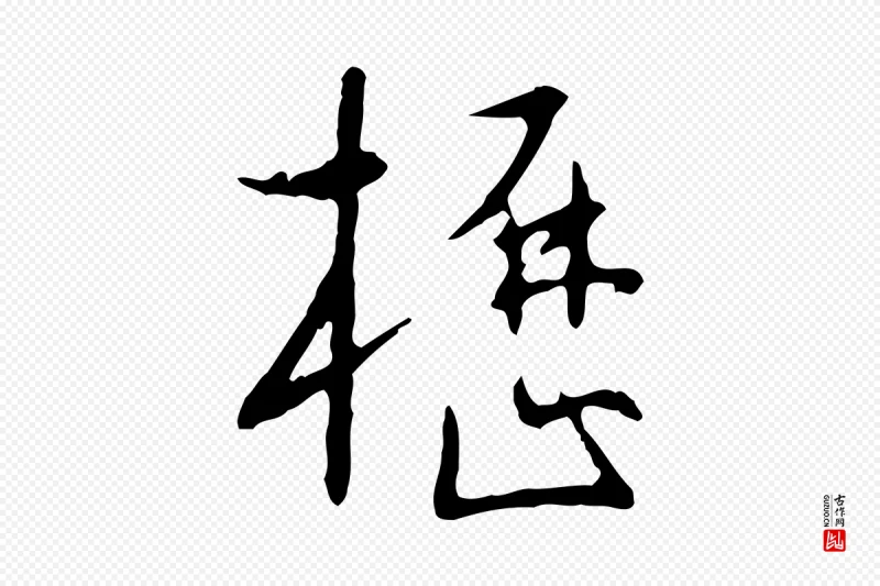 明代王稚登《跋自书诗帖》中的“櫪(枥)”字书法矢量图下载