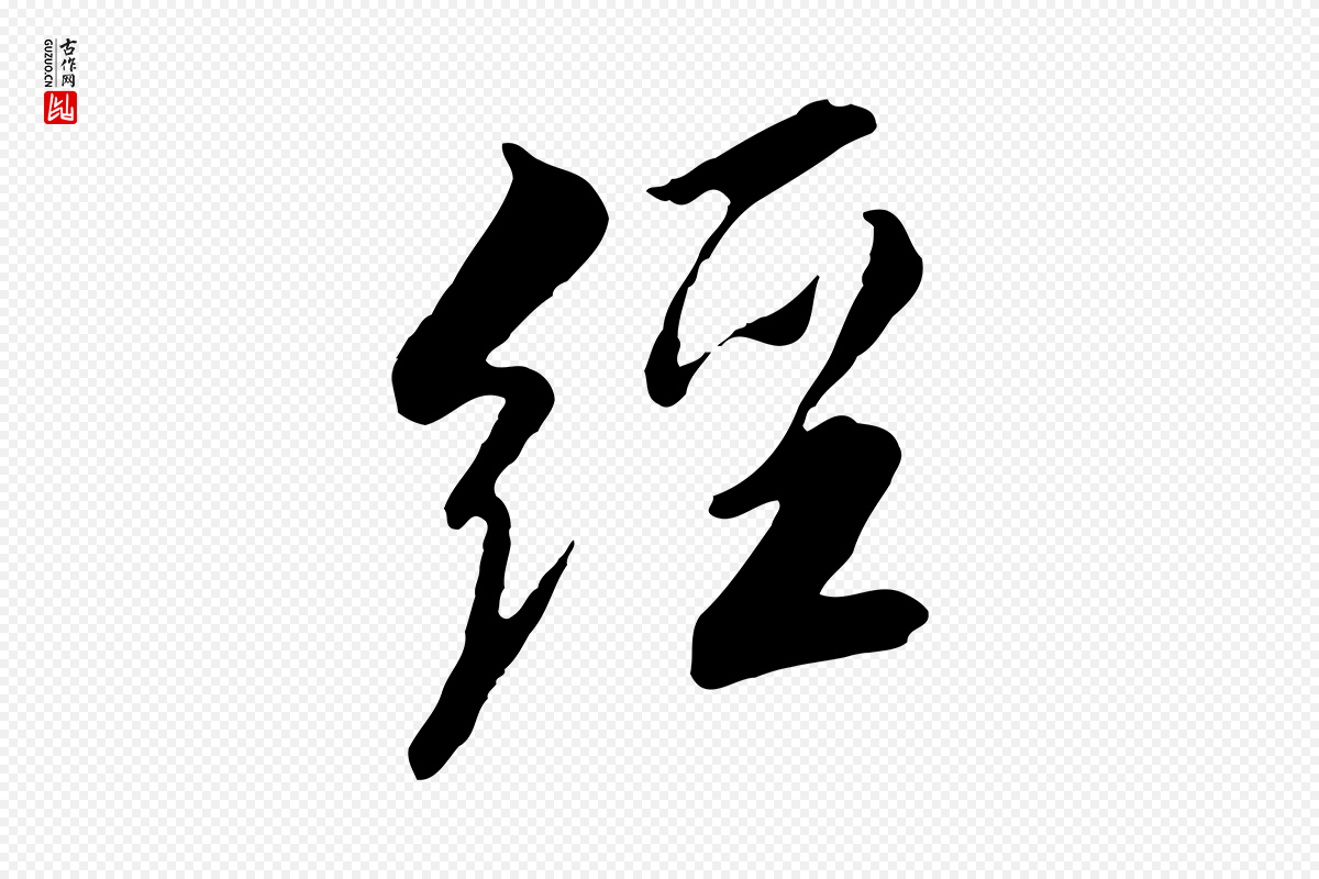 明代王肯堂《跋伯远帖》中的“經(经)”字书法矢量图下载