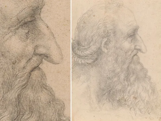 达·芬奇素描作品《有胡子的老人头像》