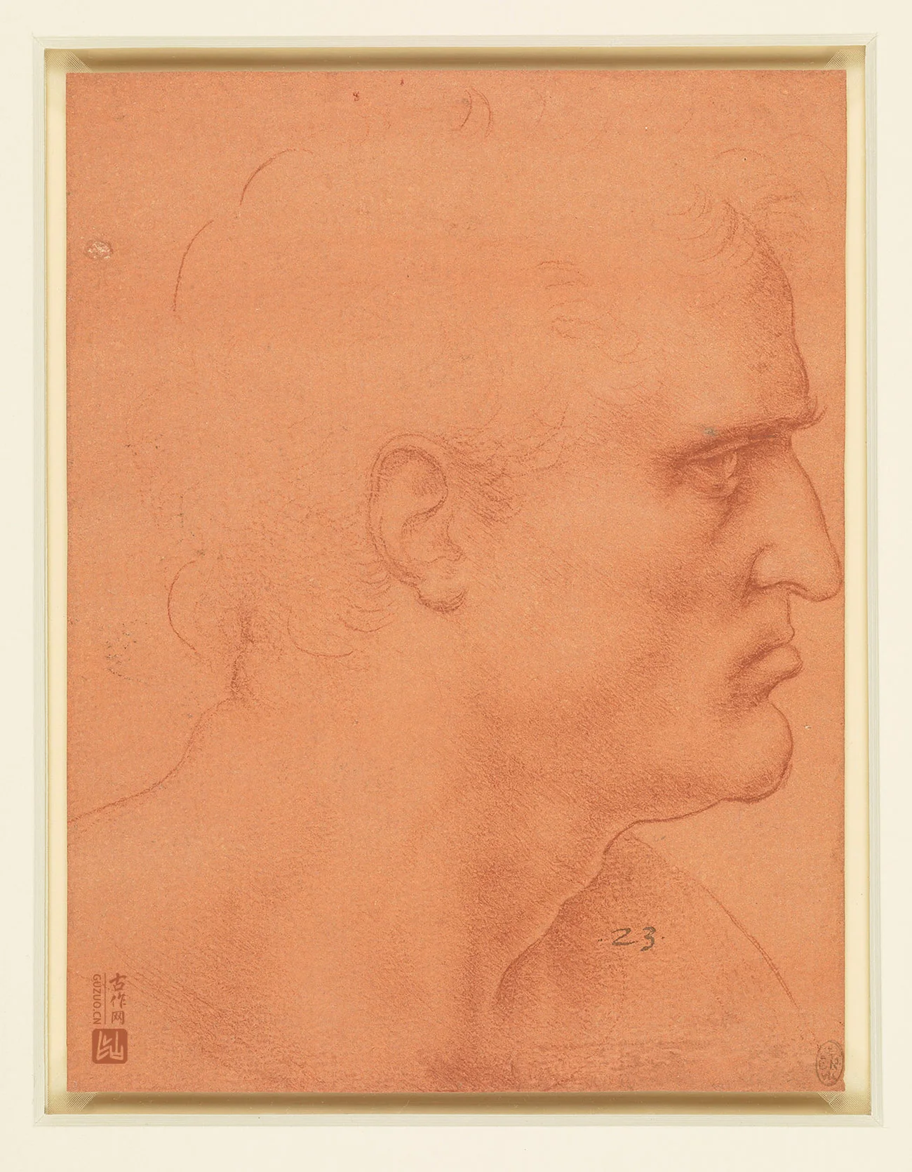 达芬奇素描《圣巴塞洛缪的头像》