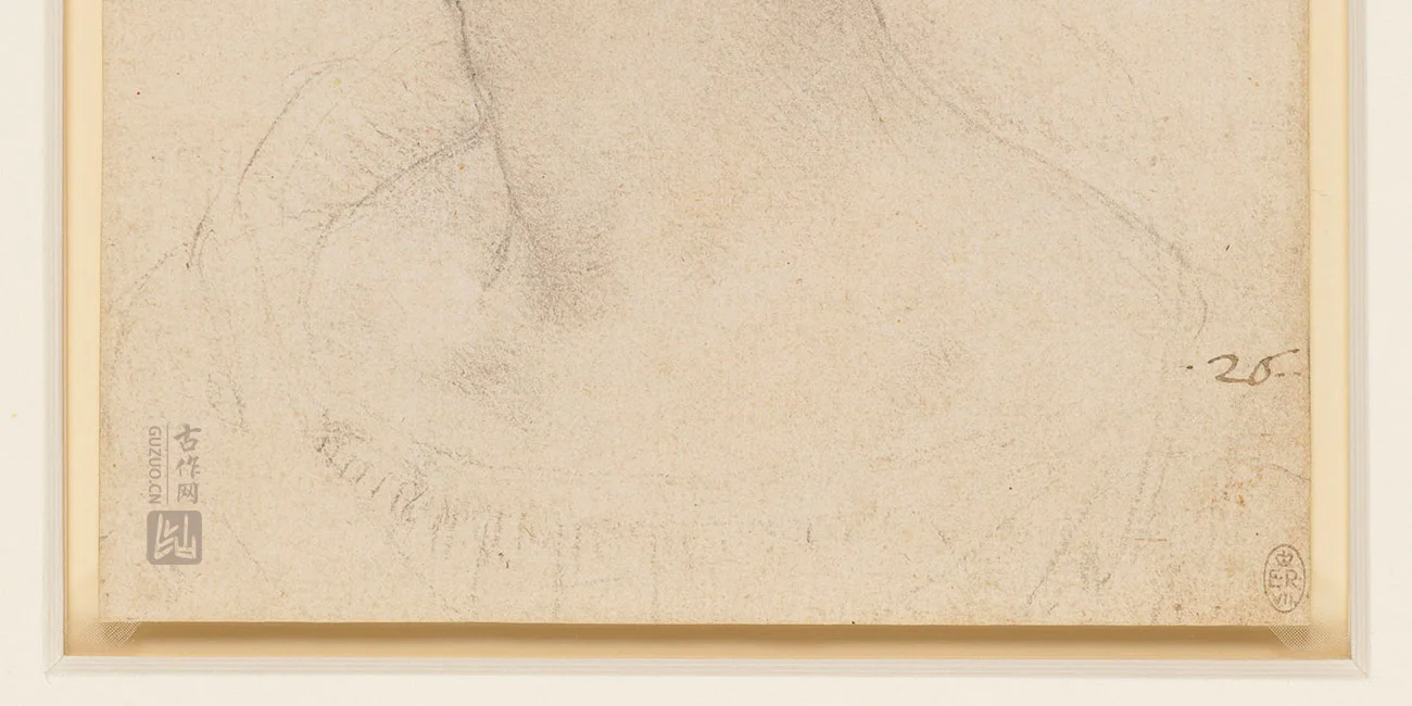 达·芬奇素描人物作品《一个卷发的年轻人头像》_03