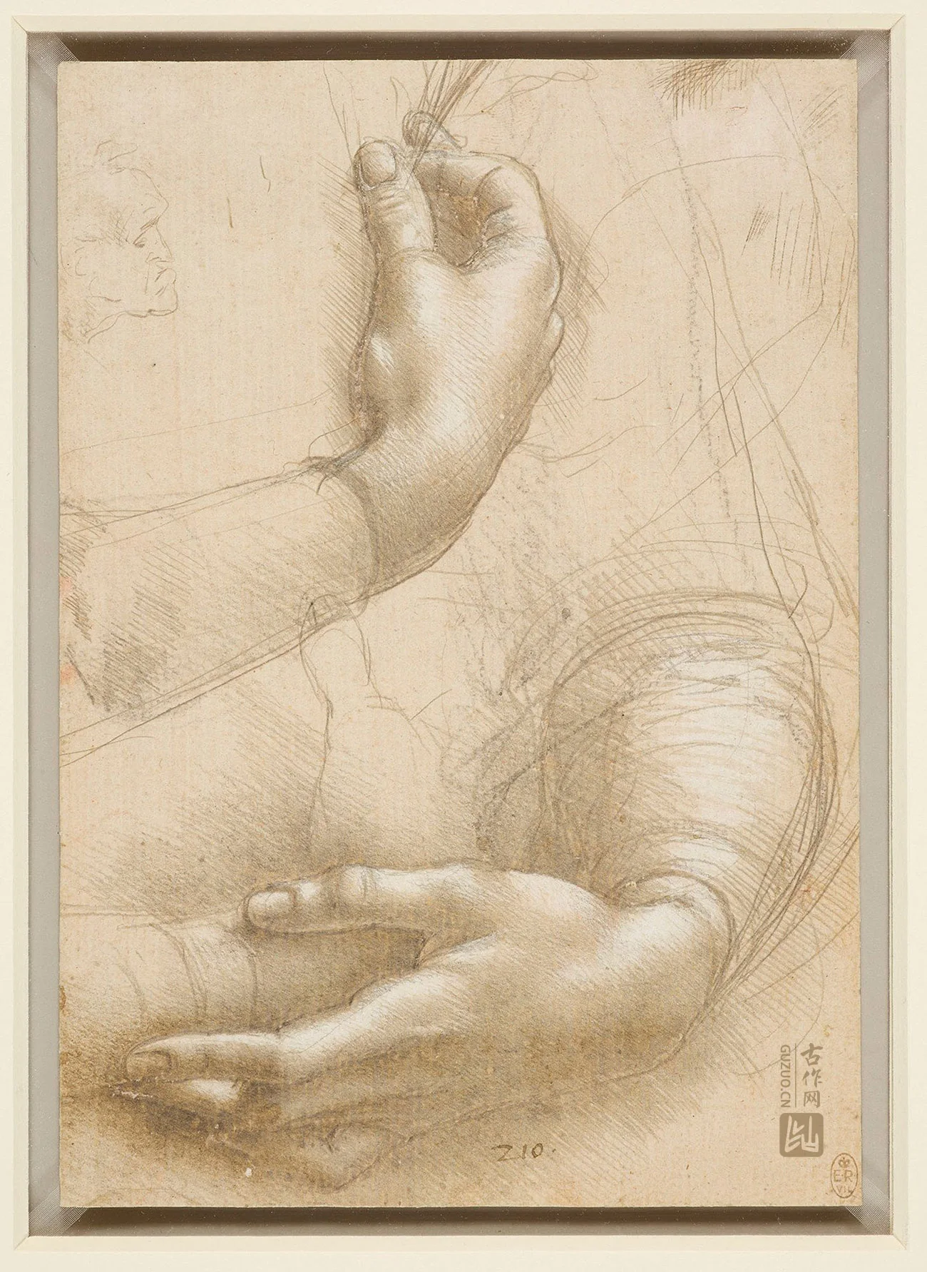 达·芬奇素描《手》高清大图