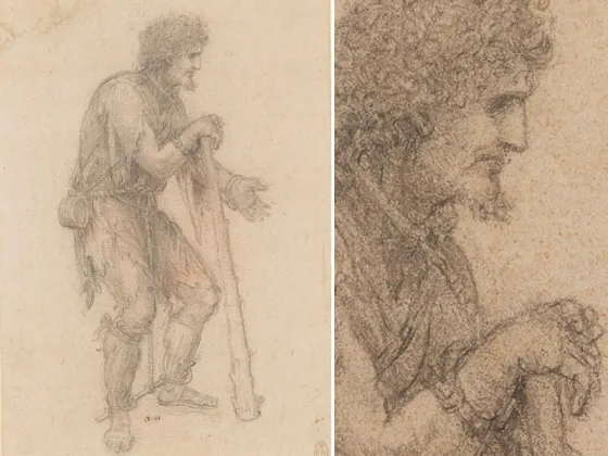达·芬奇素描人物《对一个乞丐的衣着研究》