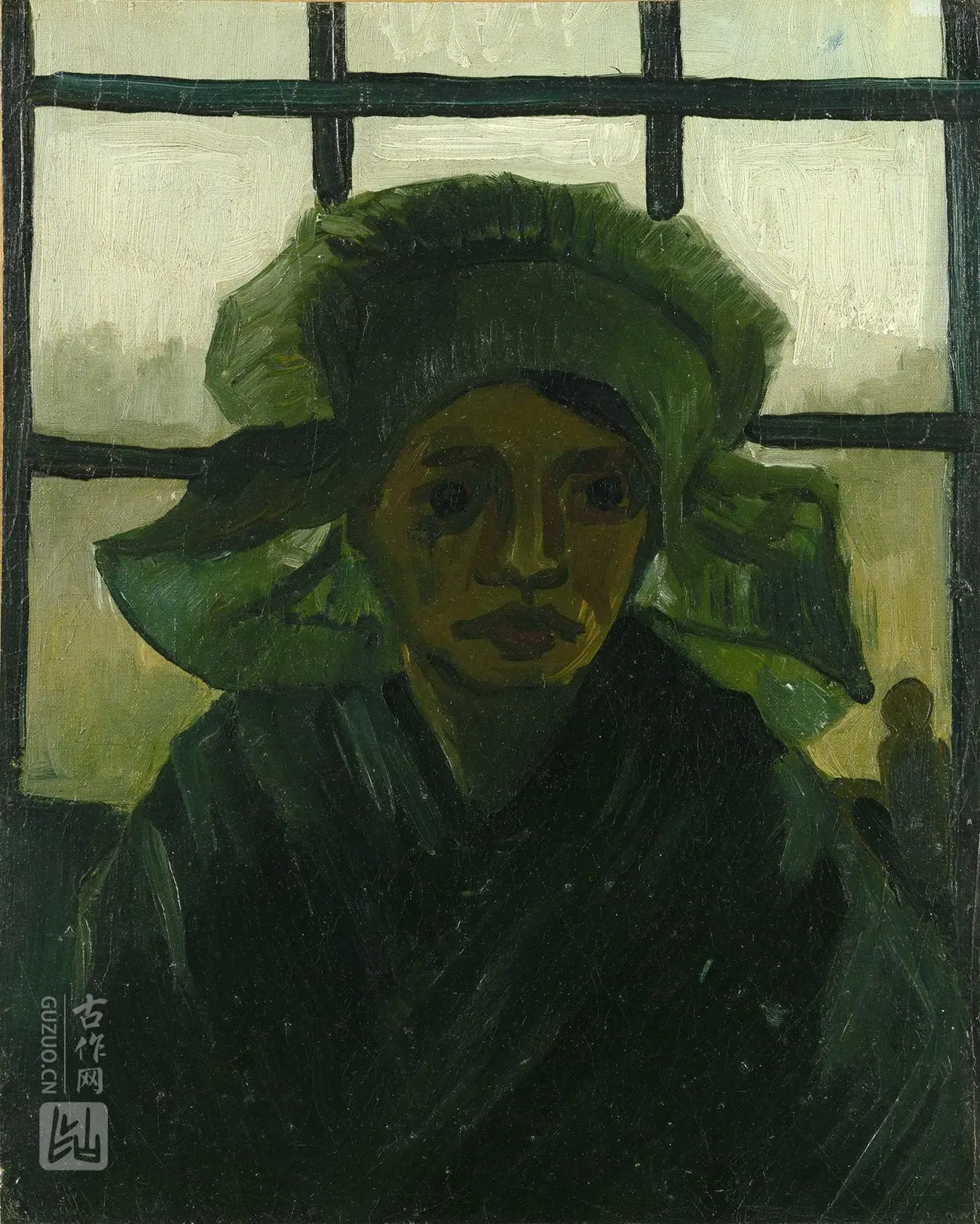 梵高油画头像《窗前的妇女头像》