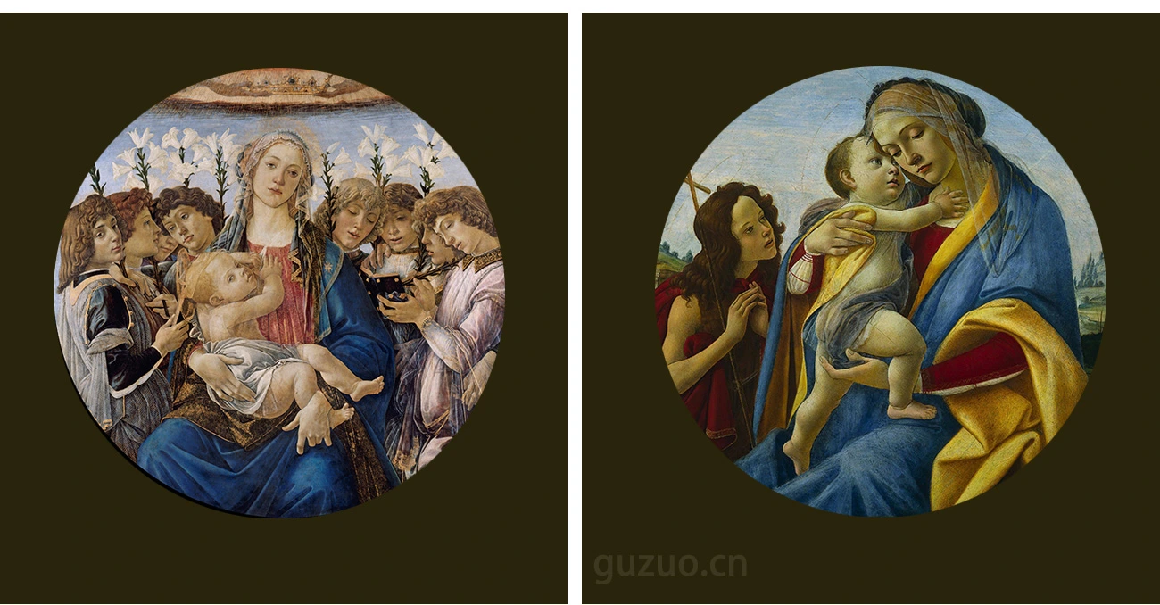 波提切利《圣母子系列》宗教题材圆形绘画_05