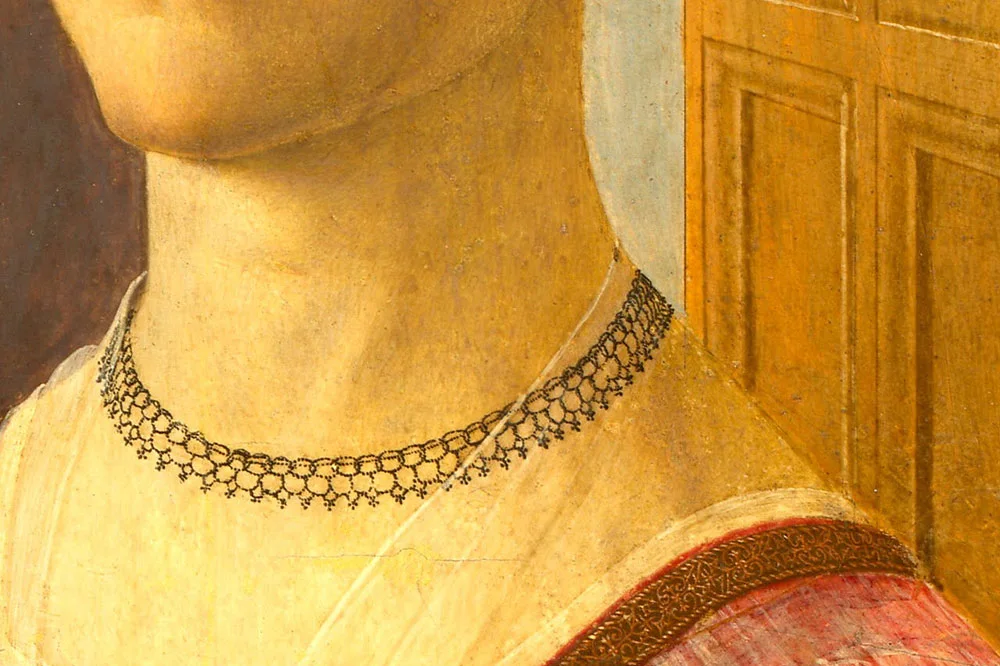 波提切利肖像画作品《班迪内利女士的肖像》局部 (3)