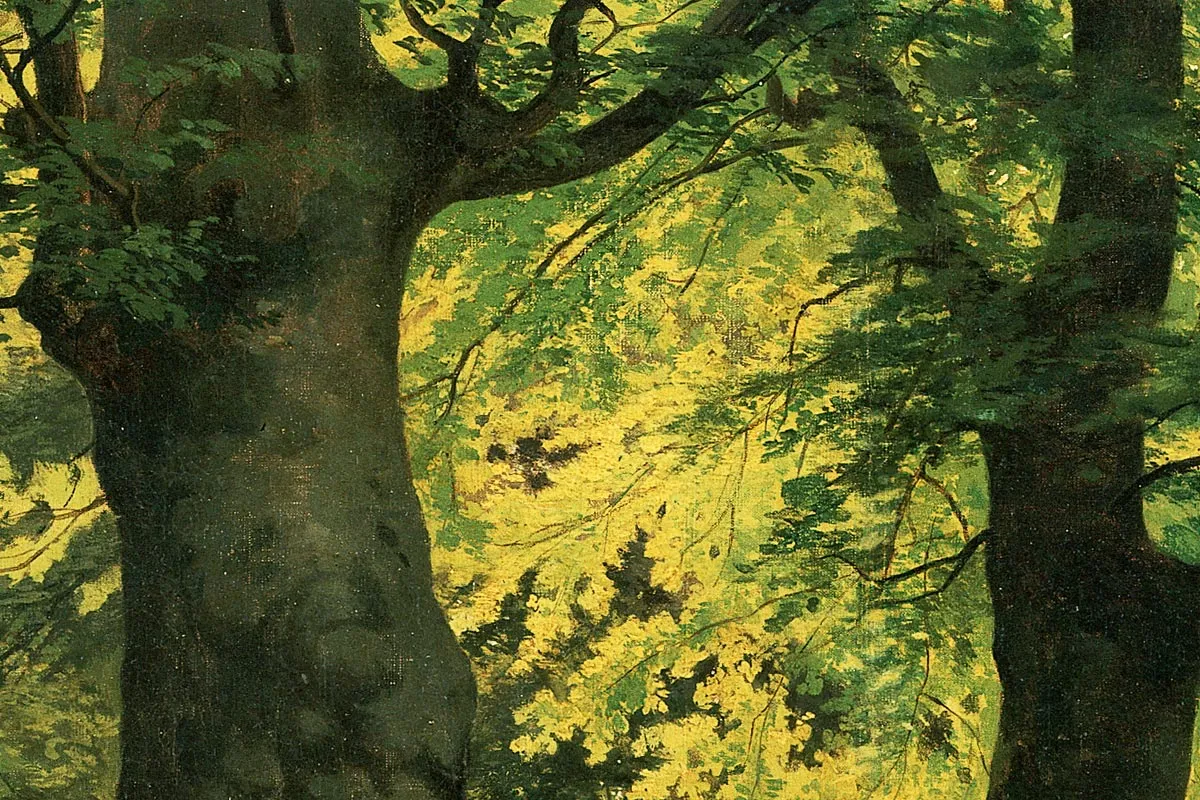 希施金油画风景作品《条顿堡森林的大树》局部 (5)