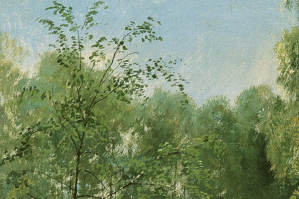 希施金森林风景画 树与树桩局部 (4)