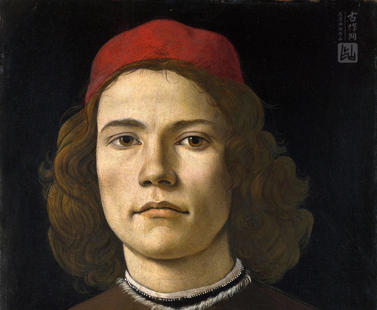 波提切利作品《年轻男子的肖像画》_01