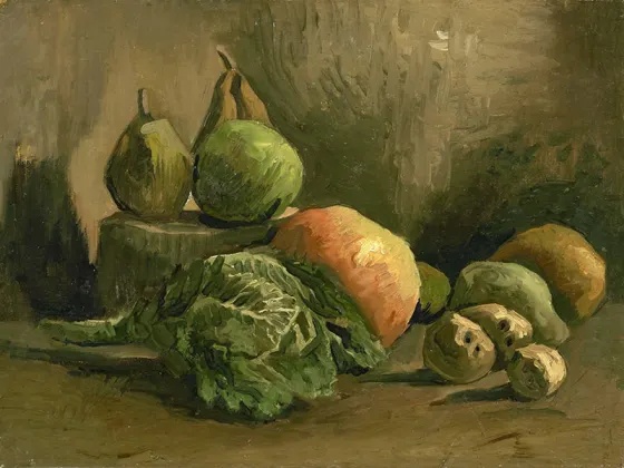 梵高早期作品《蔬菜和水果的静物》