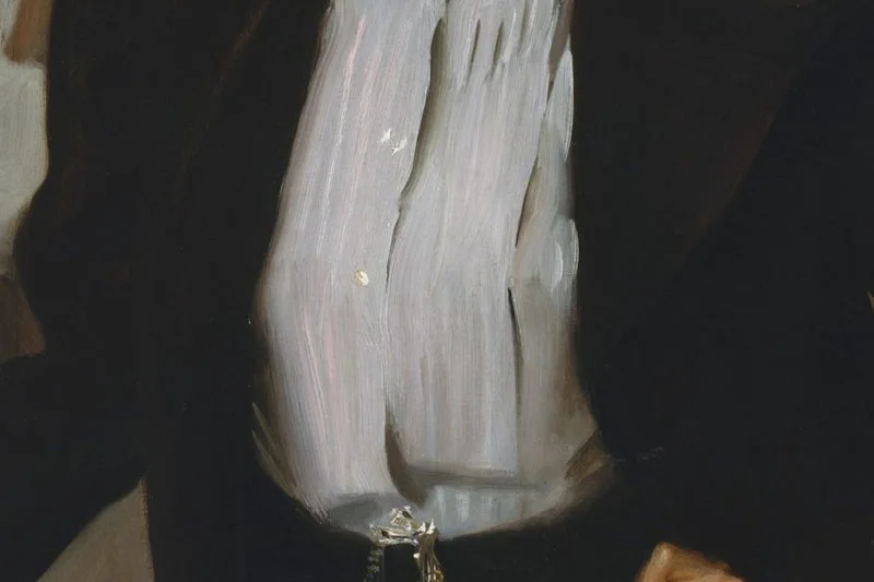 萨金特油画肖像《斯托克斯夫妇》局部 (3)