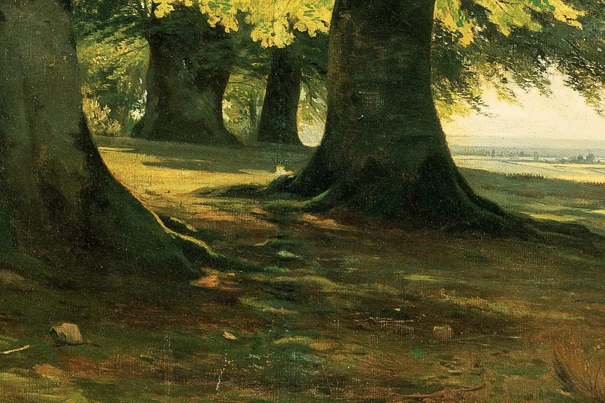希施金油画风景作品《条顿堡森林的大树》局部 (8)