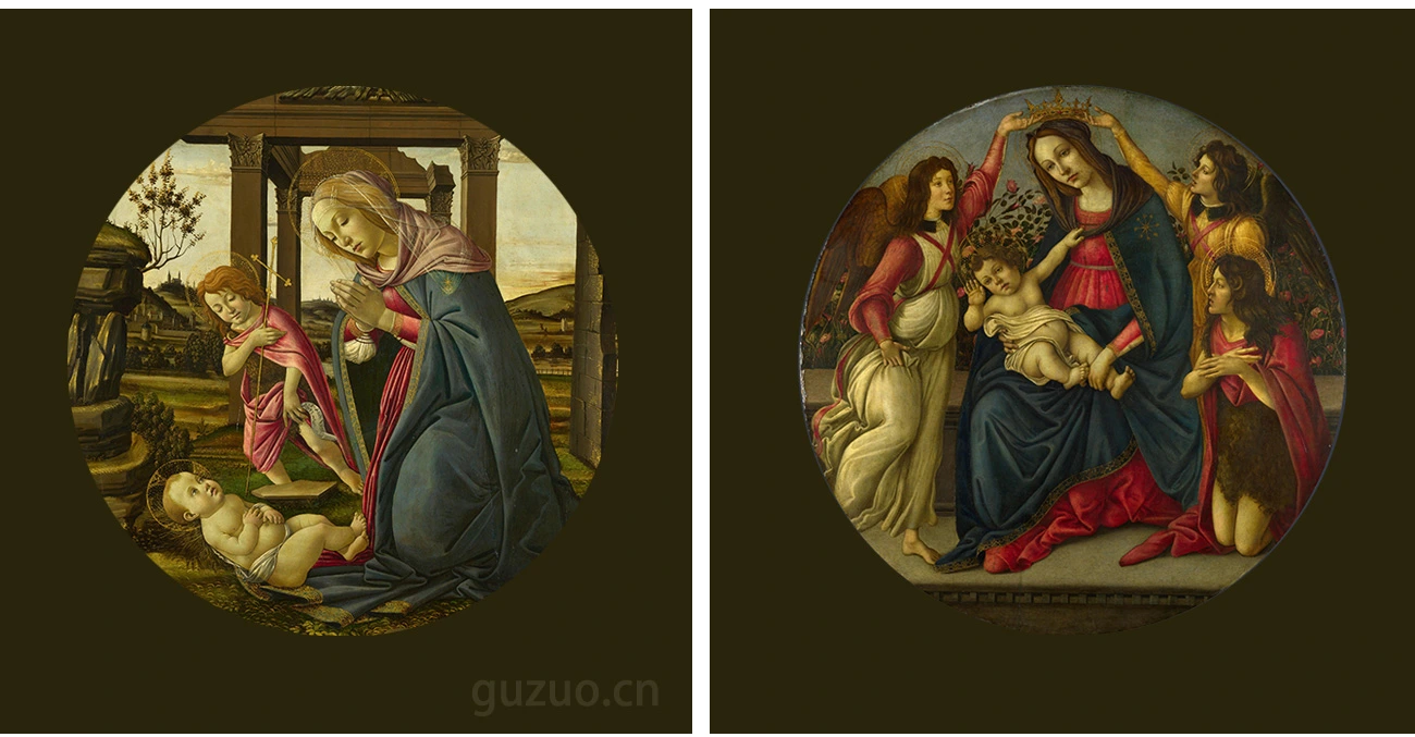 波提切利《圣母子系列》宗教题材圆形绘画_04