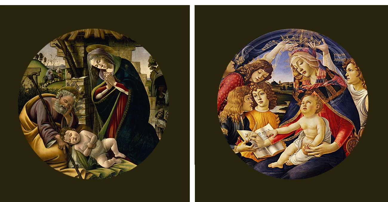 波提切利《圣母子系列》宗教题材圆形绘画_06