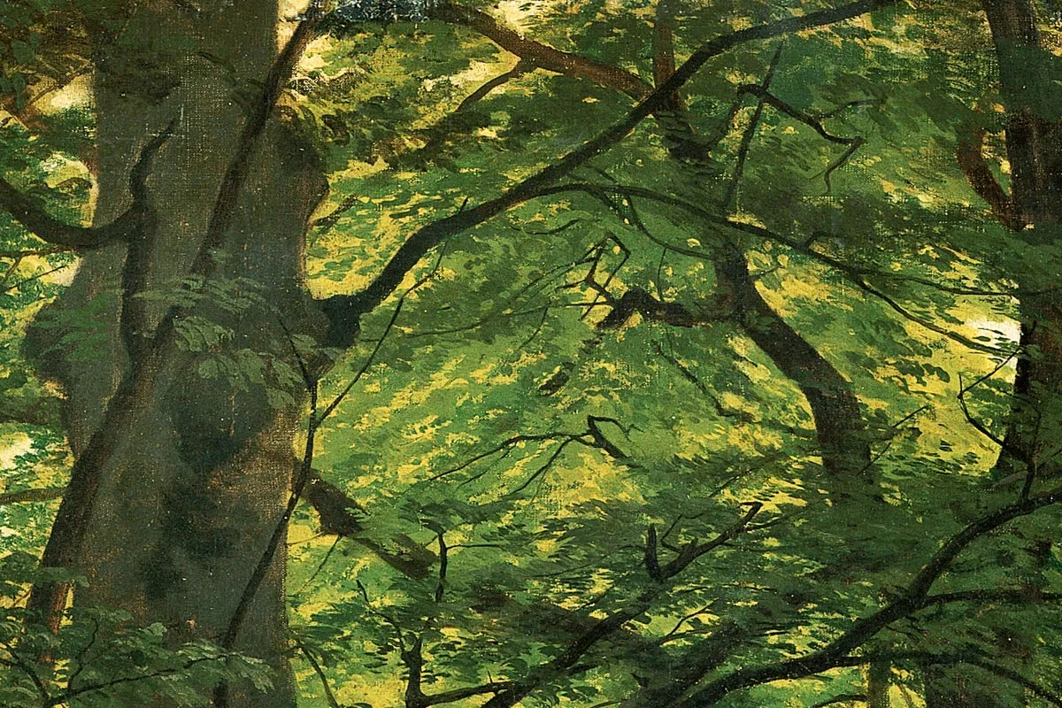 希施金油画风景作品《条顿堡森林的大树》局部 (2)