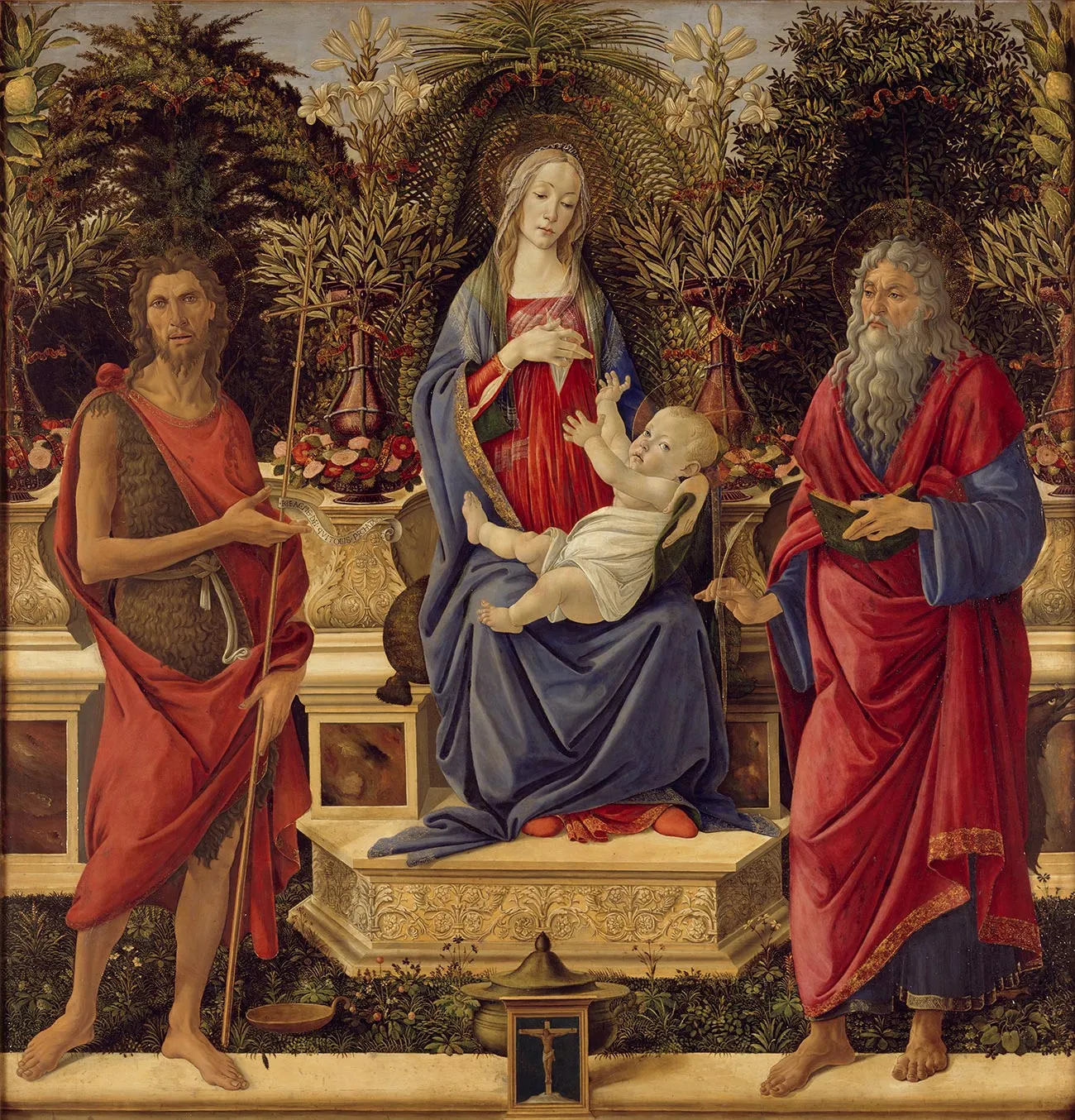 波提切利祭坛画《圣母子与圣徒》