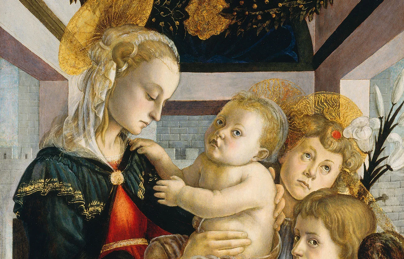 波提切利宗教画《圣母子和天使》 (2)