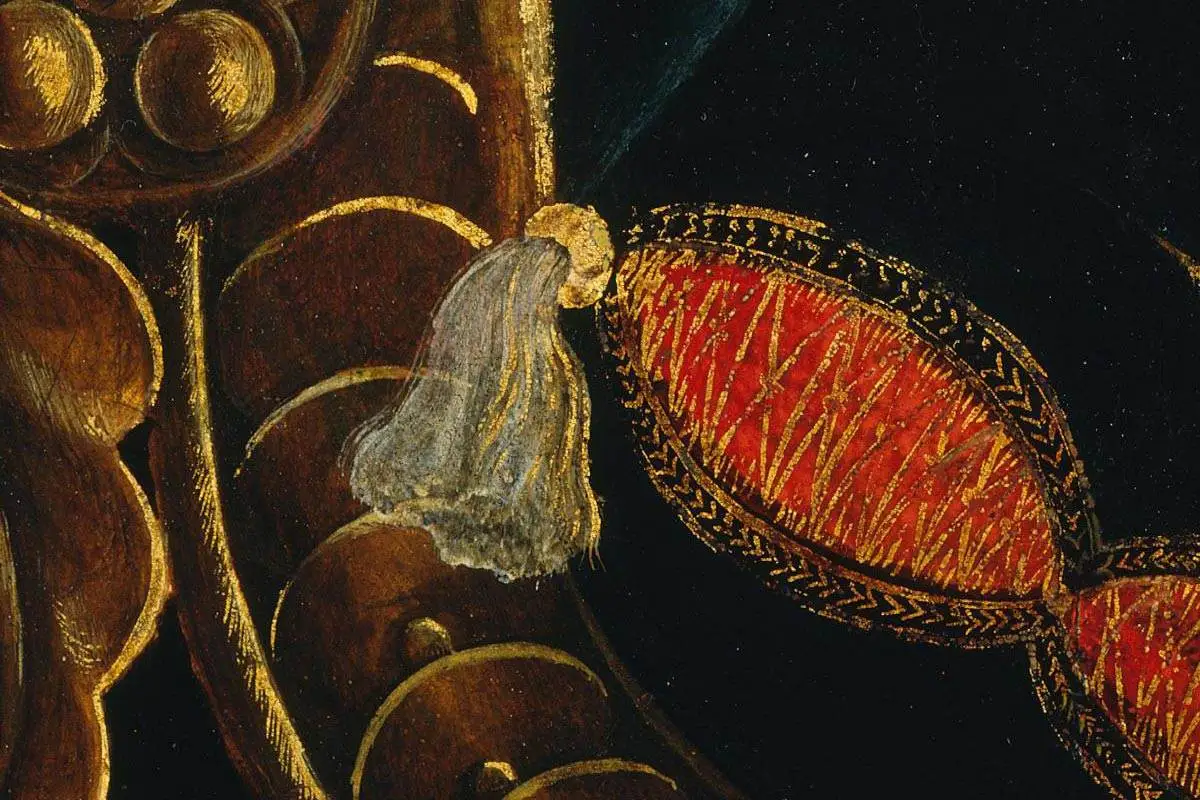 波提切利宗教画《圣母子和天使》局部 (8)
