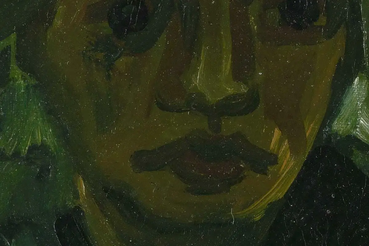 梵高油画头像《窗前的妇女头像》局部 (1)