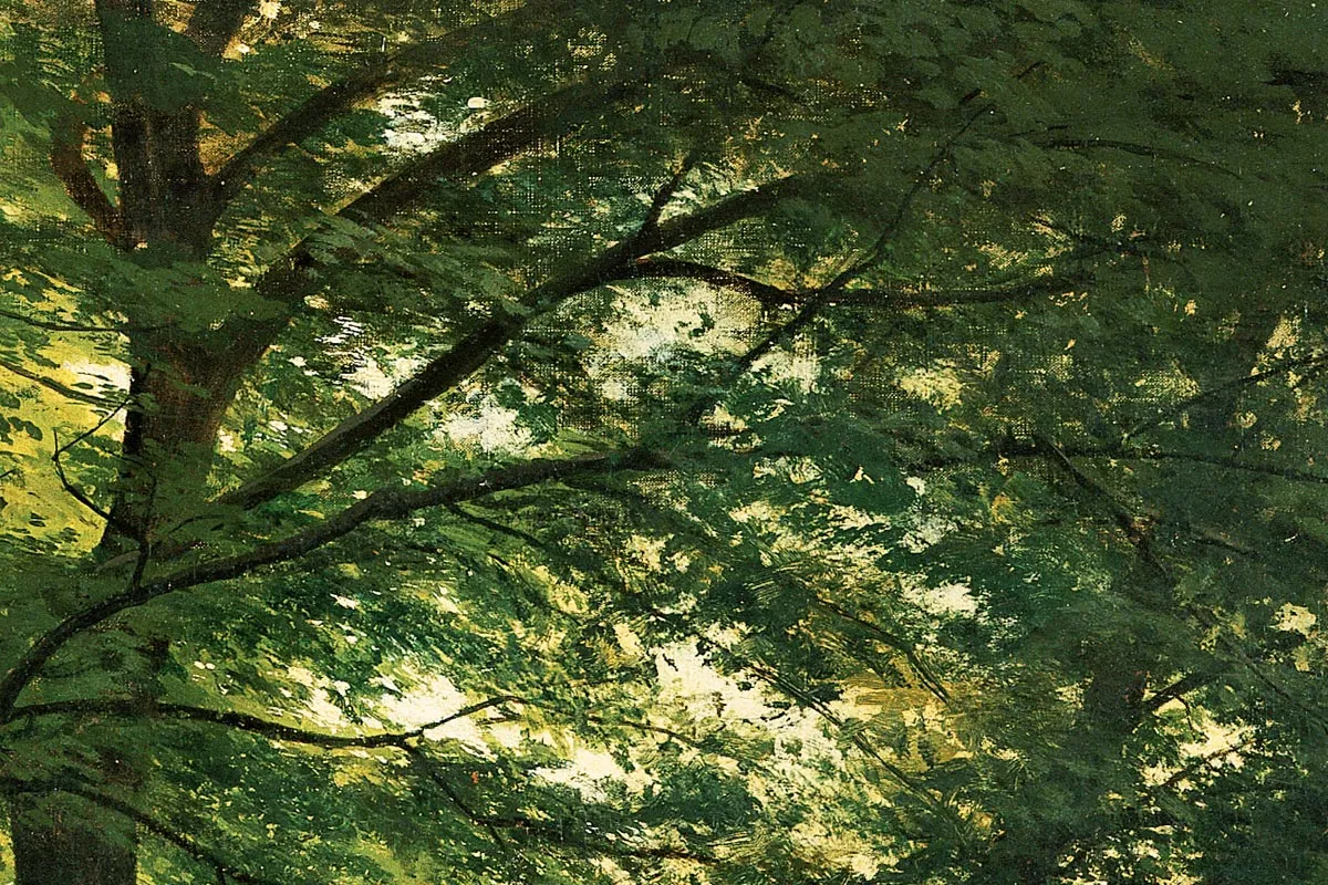 希施金油画风景作品《条顿堡森林的大树》局部 (3)