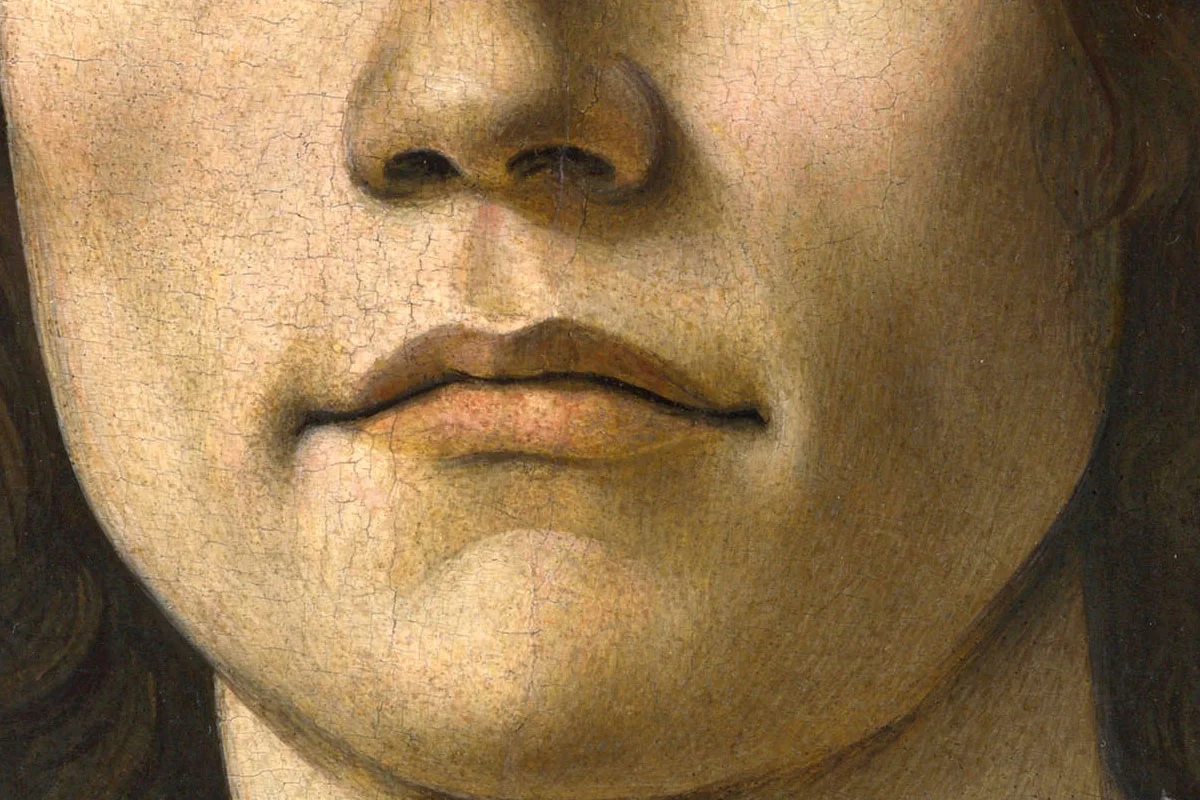 波提切利作品《年轻男子的肖像画》局部 (3)