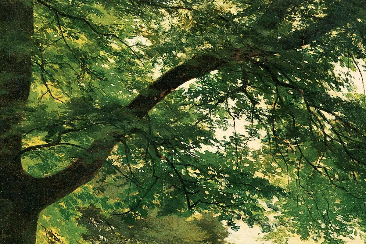 希施金油画风景作品《条顿堡森林的大树》局部 (4)