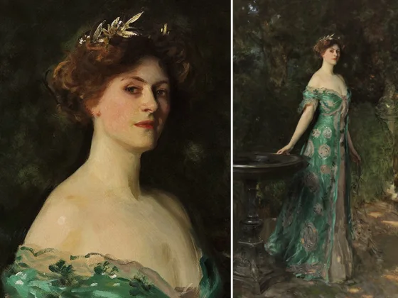 萨金特油画人物《萨瑟兰公爵夫人》肖像