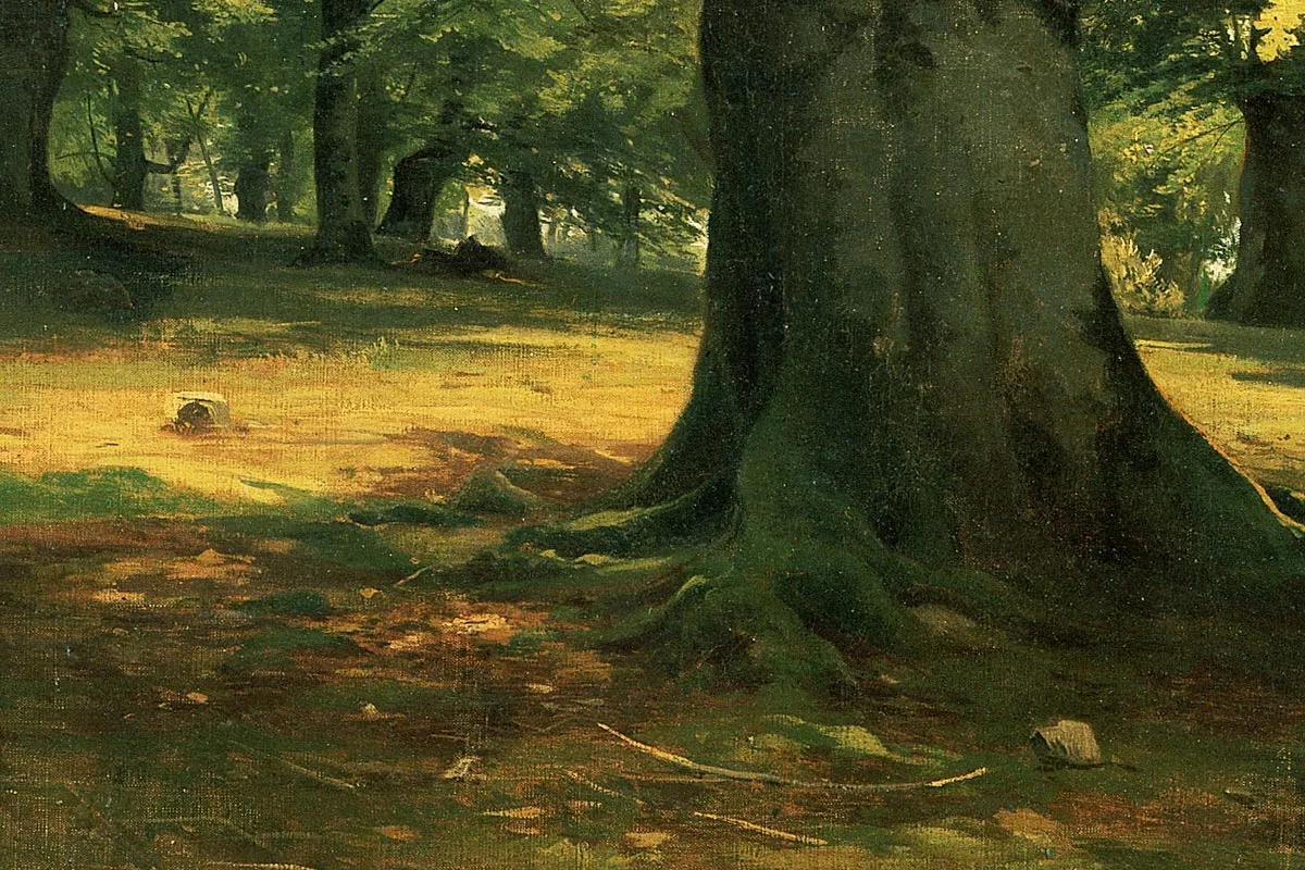 希施金油画风景作品《条顿堡森林的大树》局部 (7)