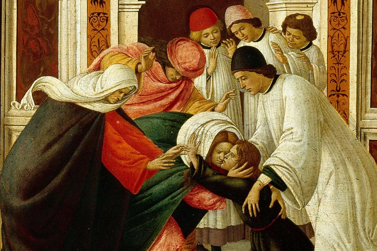 波提切利《最后的奇迹和圣泽诺比乌斯的死亡》局部 (3)