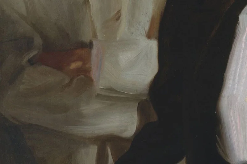 萨金特油画肖像《斯托克斯夫妇》局部 (4)