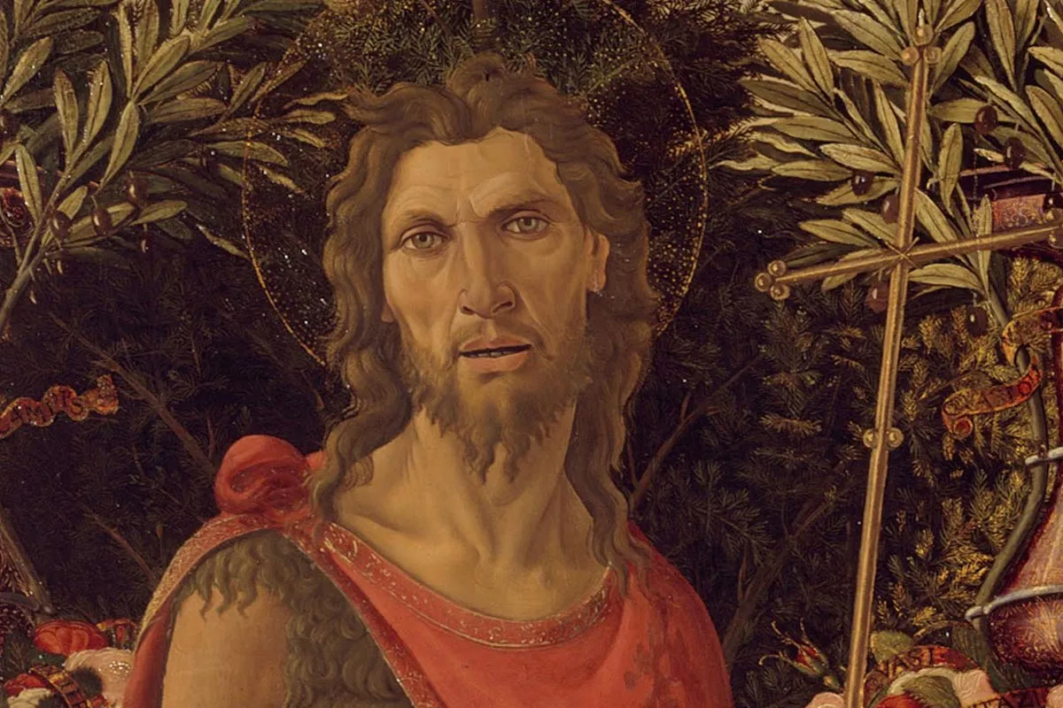 波提切利祭坛画《圣母子与圣徒》局部 (3)