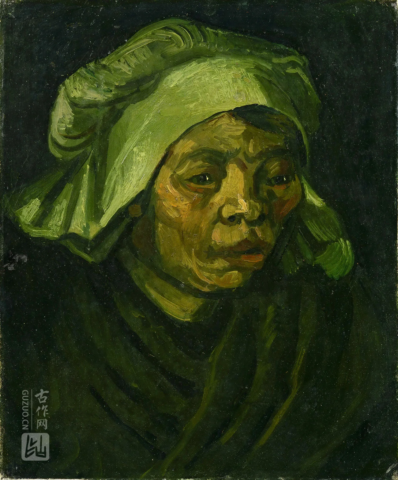 梵高油画头像习作《一个中年农妇的头像》