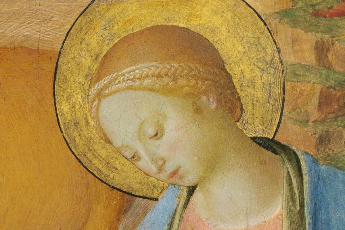 波提切利《圣母子系列》圆形绘画作品集局部细节 (3)