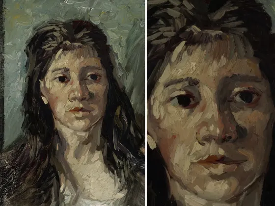 梵高油画人物头像《头发松弛的女人头像》